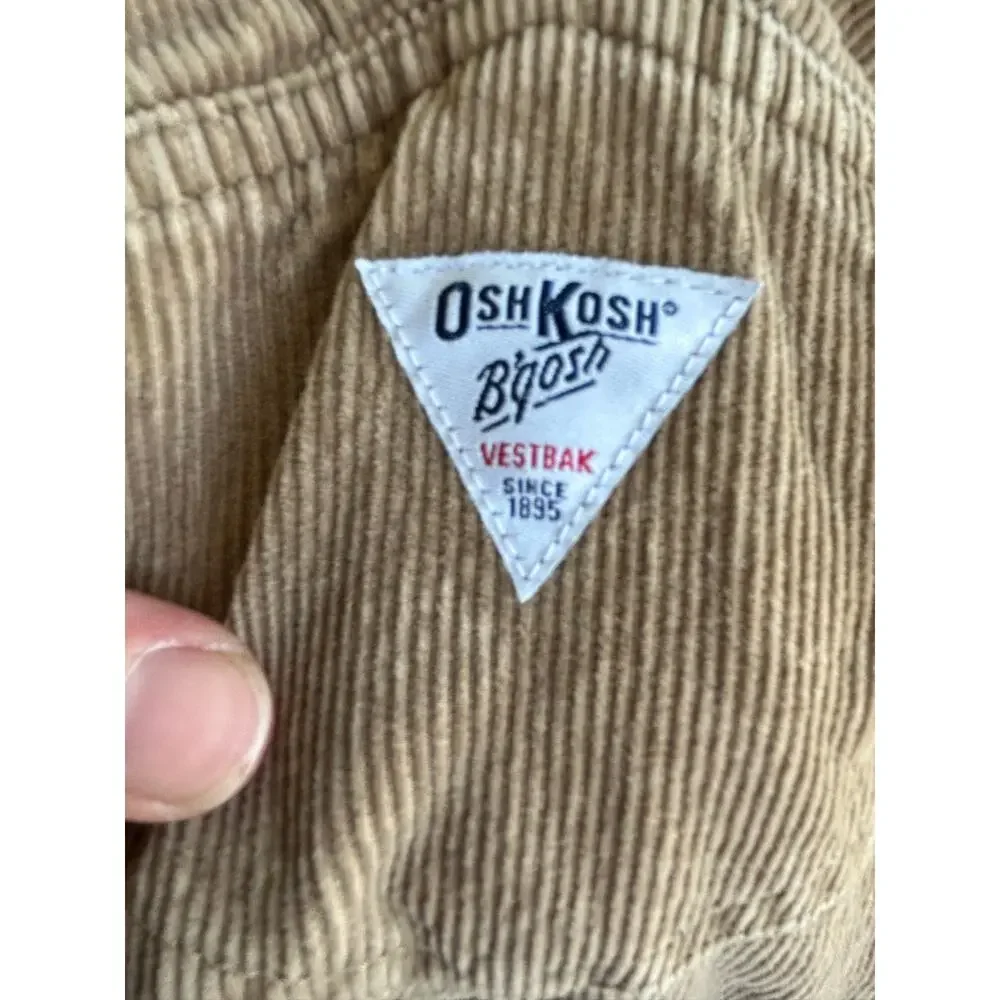 Vtg Corduroy Oshkosh B'Gosh 24 mos Overalls w/Plaid Lining